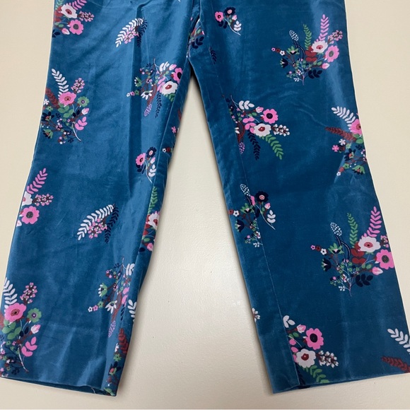 Boden Sackville Crop Pants US 8P Floral Stretch Velvet Business Casual - Picture 5 of 11